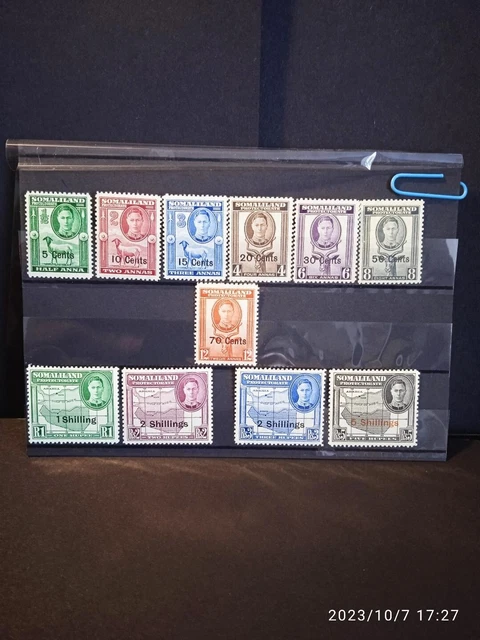 Somaliland Protectorate GVI 1951 SG125-35 New Currency Ovptd MNH Cat £60