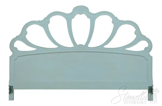 33268EC: King Size French Style Shabby Chic Painted White Bed Headboard