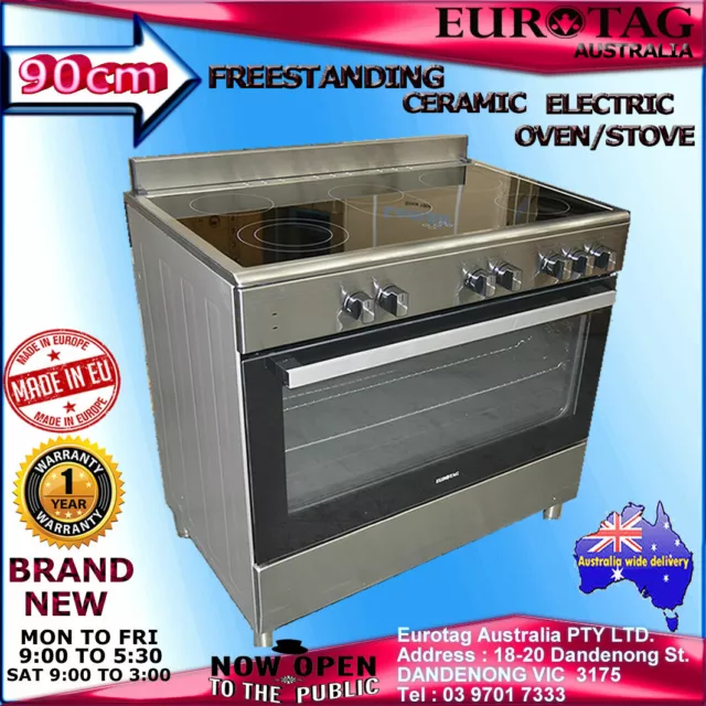 🔥Eurotag 90cm Electric Ceramic Cook Top Freestanding Upright Stove Brand New🔥