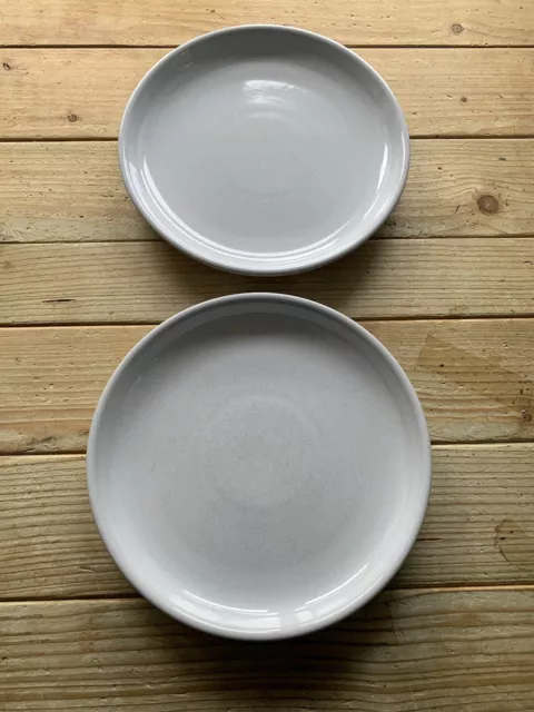 2 Denby Intro Stone White Salad/Side Plates 8 Inches