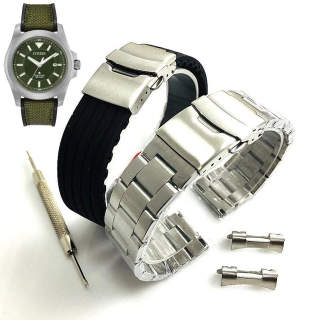 Steel Silicone Replacement Watch Band Citizen Promaster BN0211-09X E168-S116082
