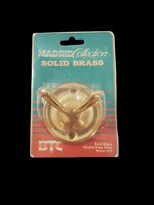 Vintage Madrid Solid Brass Double Prong Hook New in original package