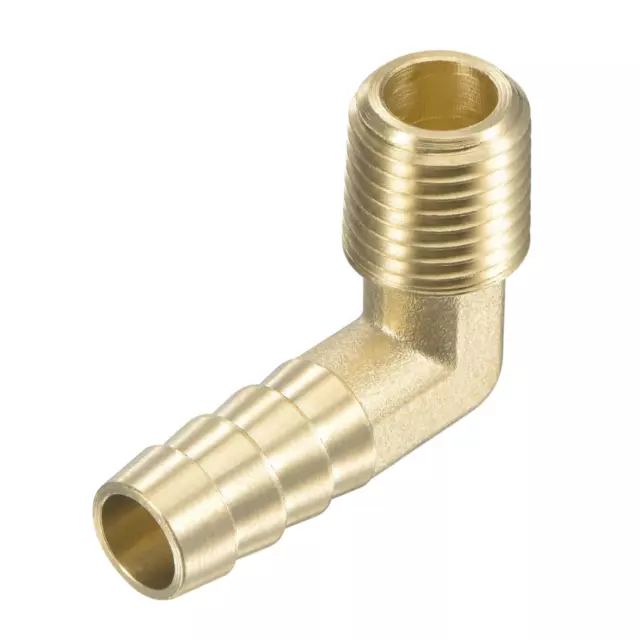 Brass Hose Barb Fitting Elbow 3/8" x 1/4 NPT Male Thread Pipe Connector