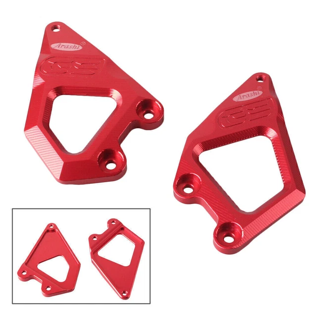 Piatti Protettori Piedini Piastra Protezione Tacco Adatta BMW R1200GS 2013 - 2018 Rosso