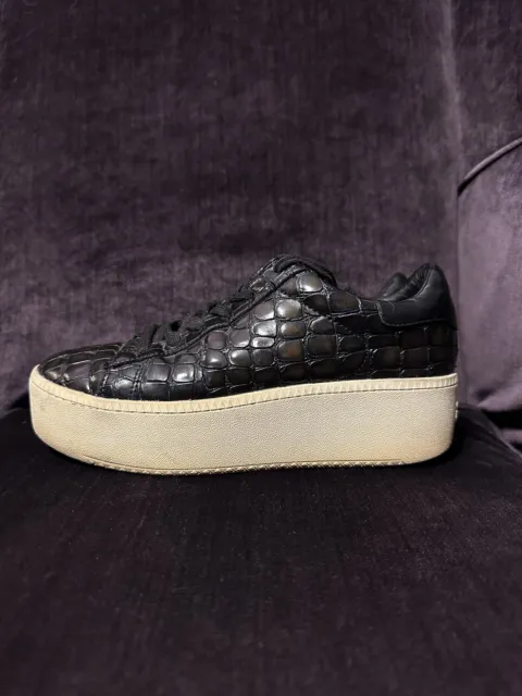 Ash Women's Cult Black/Brown Reptile Platform Sneakers Shoes Size EU 39/US 9