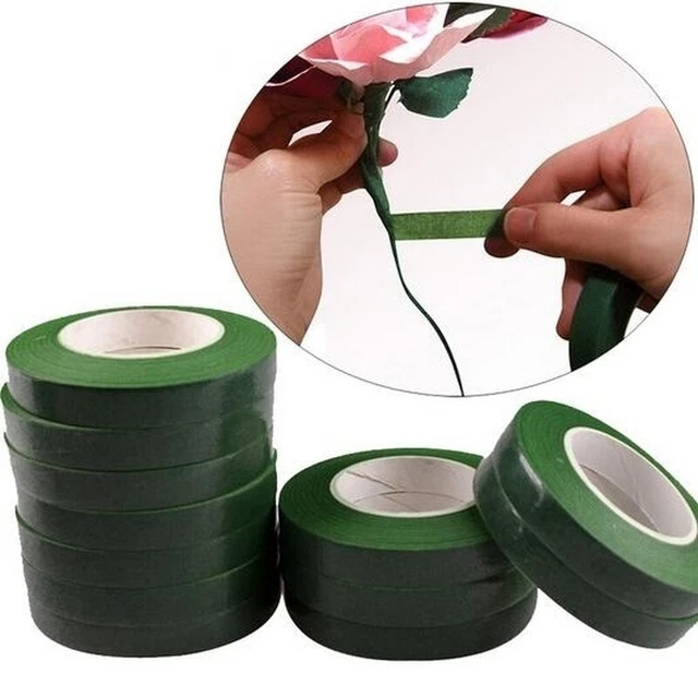 30M Self-adhesive Green Paper Tape Grafting Film Floral Stem Garland Wreaths-wy