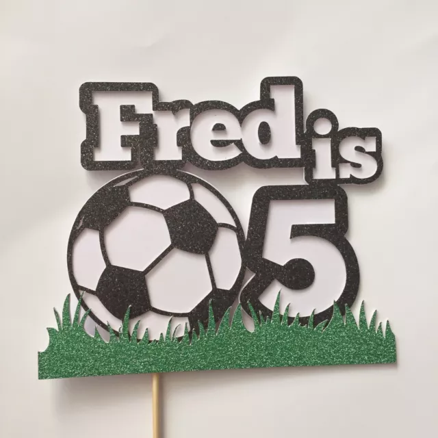 Personalised Cake Topper Party Birthday Football Kids Man Boy Any Name & Age