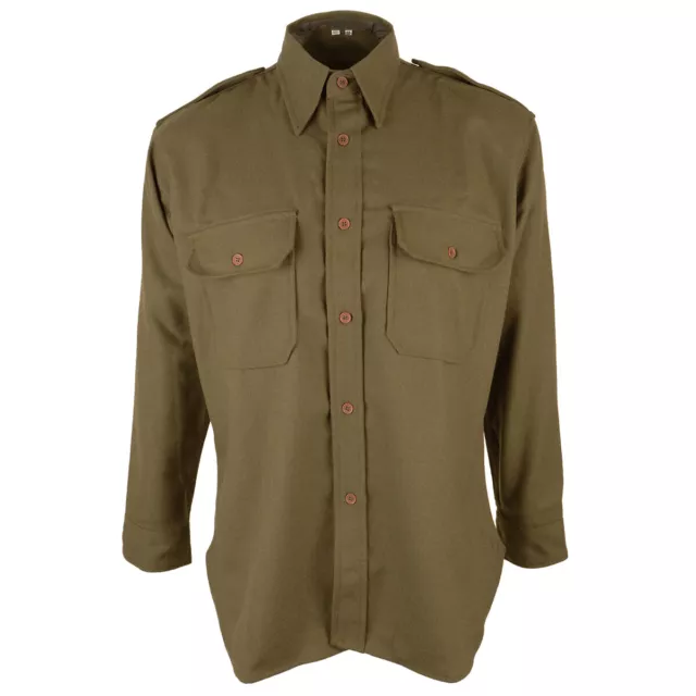 US Army M37 Officer Wool Shirt-WW2-90% Wool Blend
