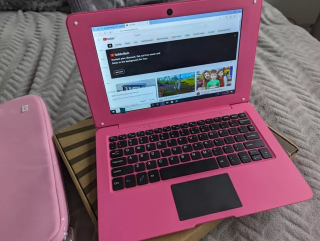 Notebook 10'' pc Intel Atom Windows 10 pink + softshell case