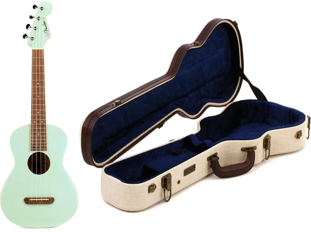 Fender Avalon Tenor Ukulele - Surf Green + Gator GW-JM UKE-TEN Value Bundle