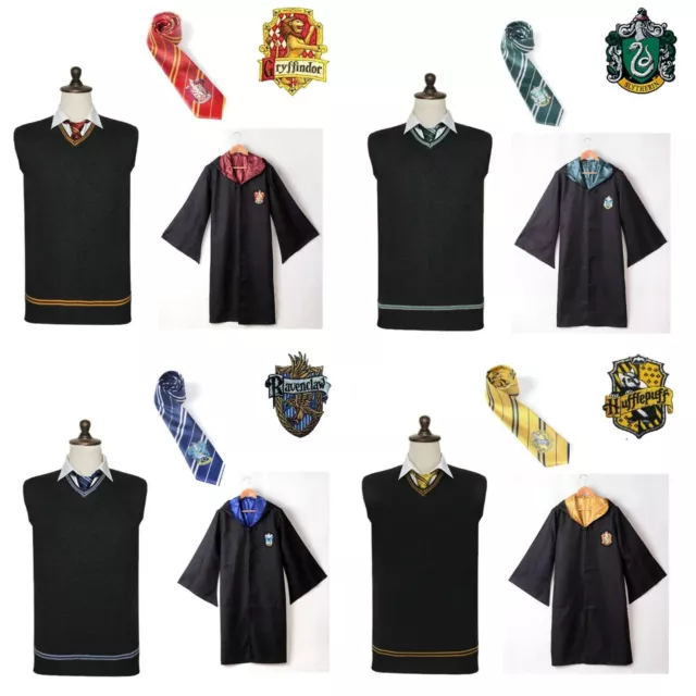 Harry Potter Costume Cosplay Vest Robe Gryffindor Ravenclaw Hufflepuff Halloween