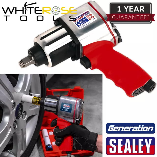 Sealey Air Impact Wrench 1/2"Sq Drive Twin Hammer Generation