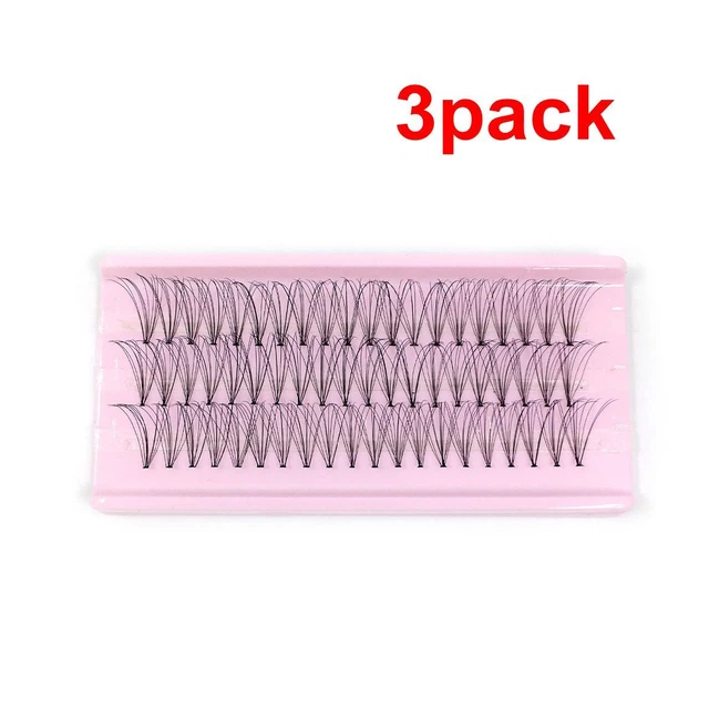 3Stück einzelne Büschelwimpern, frisch und knotenfrei, lange D-Curl-Nerzwimpern