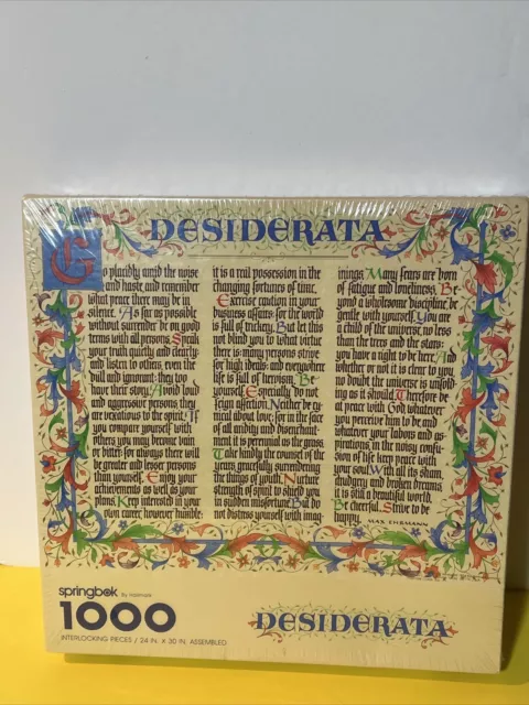 NEW Desiderata 1000 Piece Puzzle By Springbok Max Ehrmann Poem ~ Factory Sealed!