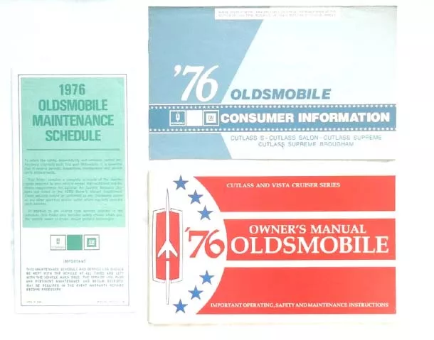 1976 Oldsmibile Cutlass And Vista Cruiser  Owners Manual Original