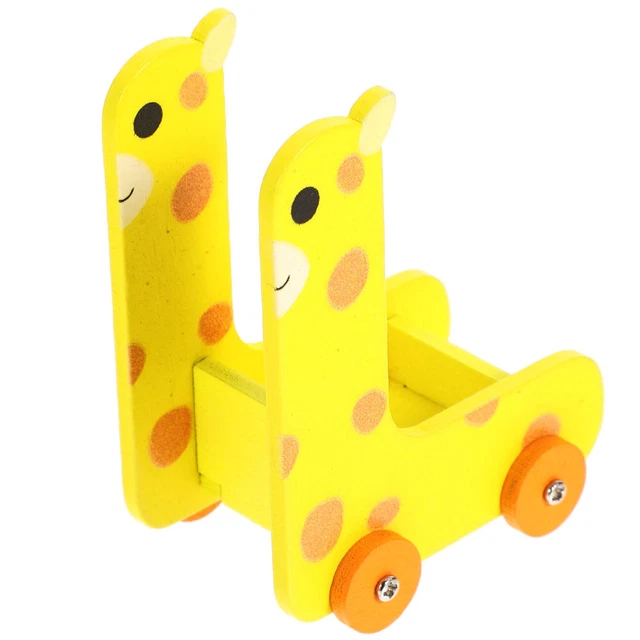 Doll House Miniature Animal Style Storage Cart Wooden Cart Model Storage Holder