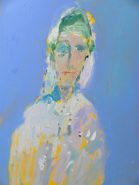 Ernesto TRECCANI (Milano 1920-2009) AUTORITRATTO OLIO su TELA cm 80x60 anno 1993 3