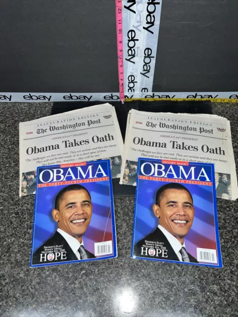 Lot 2 The Washington Post Tuesday 1/20/2009 & (2) History Made OBAMA Magazines