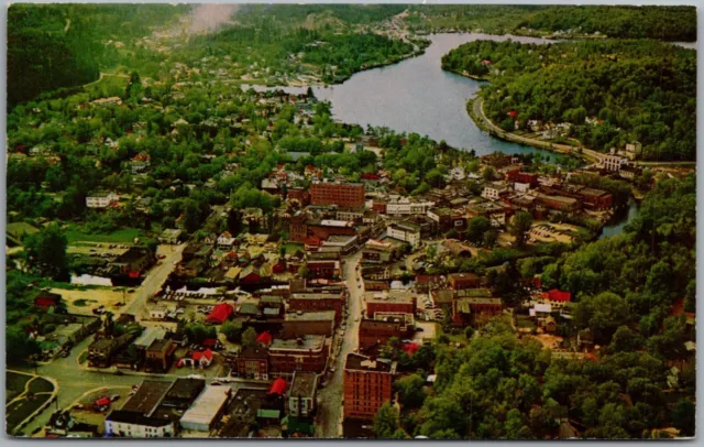 Aerial View Of Saranac Lake New York Postcard V48