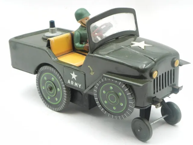 GI Jeep tin toy car Japan Masudaya TM vintage 1960s auto latta blech tole 2