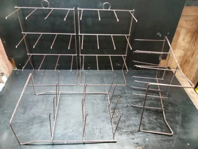 4 Vintage Metal Hanging Rack Display Advertising Peanut Chip Candy Jewelry Racks