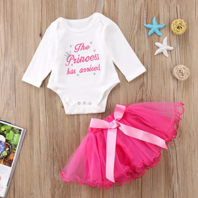 Newborn Baby Girl Outfits Clothes Tops Romper tutu Dress Jumpsuit Bodysuit Set 3