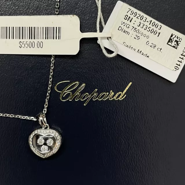 Chopard Happy Curves White Gold Diamond Pendant & Necklace