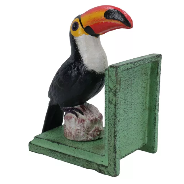 Toucan Bookends Ornament Figurine Cast Iron Stand Holder Bird Animal Guinness 2