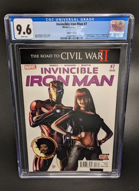 Invincible Iron Man #7 3rd Print 1st Cover App Riri Williams CGC 9.6 WP