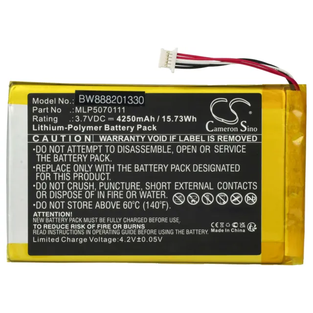 Batterie comme Autel MLP5070111 5000mAh 3,7V Li-polymère