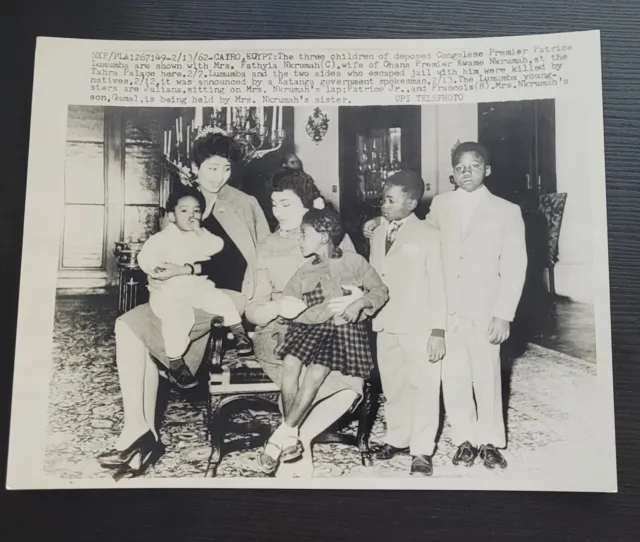 1962 Photo Congolese Premieer Patrice Lumumba Fathyia Nkrumah Cairo Egypt