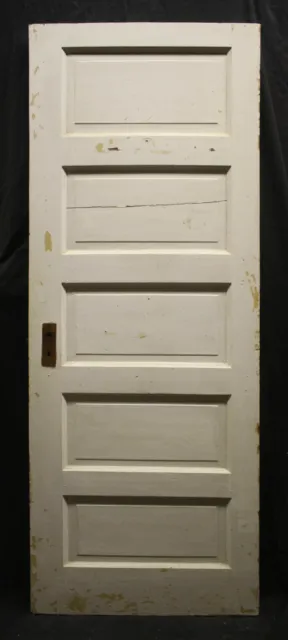 27x78" Antique Vintage Old Wood Wooden Interior Closet Pantry Door 5 Flat Panels