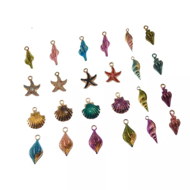 Gemischte Emaille Legierung Shell Seestern Conch Anhänger Charme Schmuck 20 Stk
