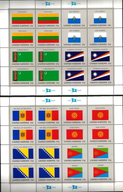 ONU UNITED NATIONS  NEW YORK année  1999 drapeaux  NEUFS
