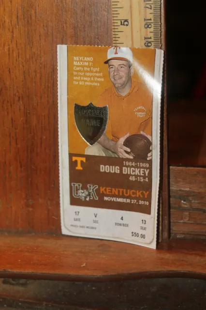 Tennessee Vols Volunteers Football Ticket Stub 2010 vs Kentucky Wildcats 11-27