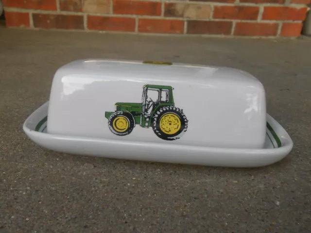 Gibson John Deere  COVERED BUTTER DISH   Nothing Runs Like a Deere