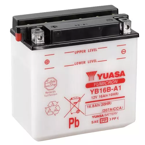 Batterie für Suzuki VS 800 GL Intruder VS52B 1994 YUASA YB16B-A1 offen, trocken