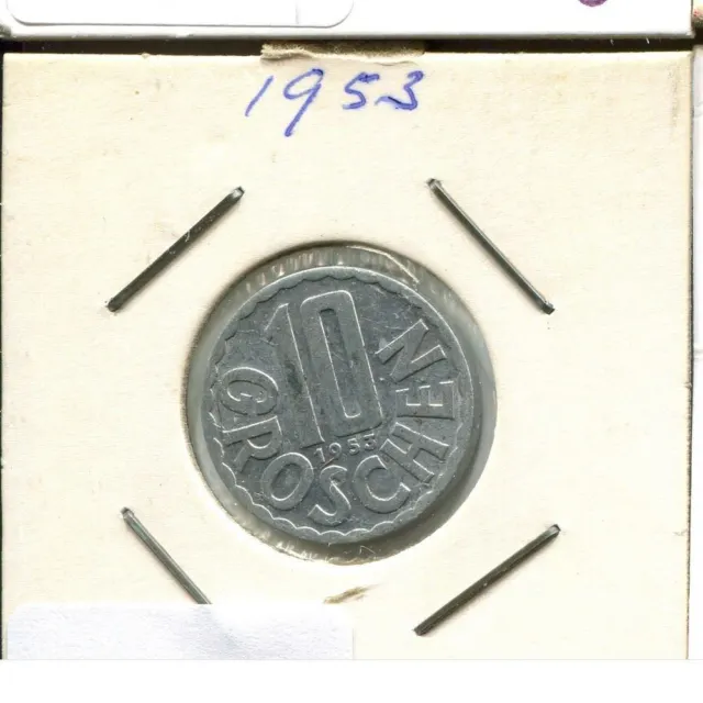 10 GROSCHEN 1953 AUSTRIA Coin #AT537U