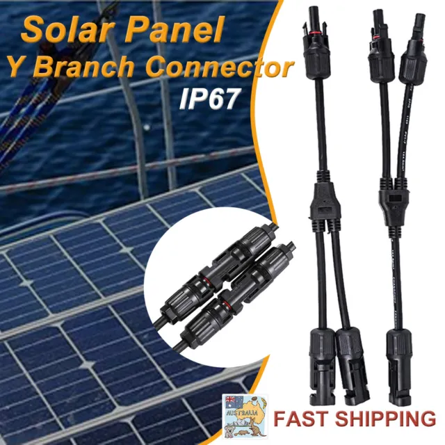 1 Pair Solar Y Connector Cable Plug Inline Solar PV Panel IP67 2 connection AU