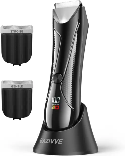 Body Hair Trimmer for Men, Electric Groin Hair Timmer Razor with Replaceable Cer