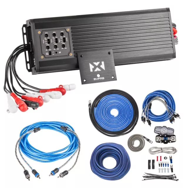 NVX MVPA6 900W 6-Channel Marine Compact Amplifier w/ Free NVX 8 Gauge Amp Kit