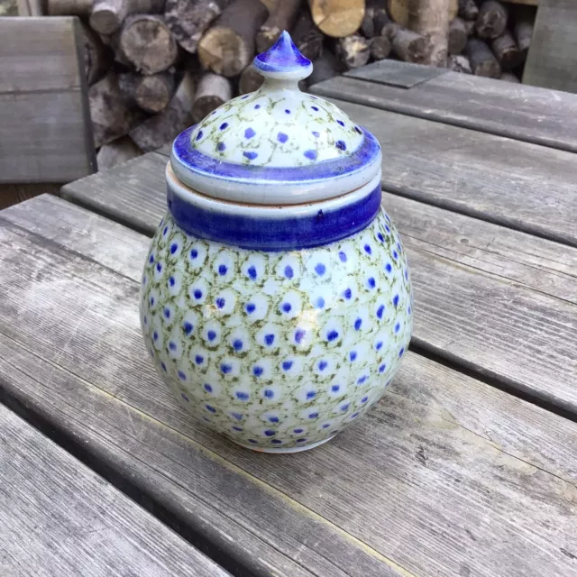 Rebekah Mark Contemporary Studio Pottery Lidded Jar Pot Urn  - Lid Has Damage