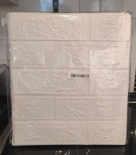 3D Wall Panels Peel Stick White Faux Brick Wallpaper Self-Adhesive. CMS
