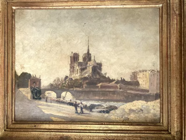 Notre-Dame de Paris, vue du quai de la Tournelle - NS Att. à Albert Lebourg