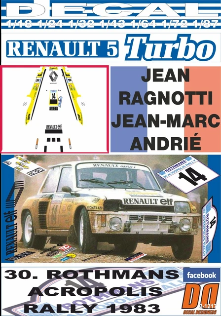 LE MANS miniatures Decal sets for Renault 5 Alpine Gr2 Calberson - Slot