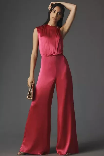 Anthropologie x COREY LYNN CALTER Silky One Shoulder Jumpsuit Sz Small Was £198!