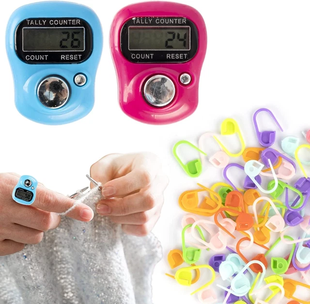 2 Stücke Digitale Fingerzähler, Digitale Finger Klicker, Hand Klicker Zähler Näh