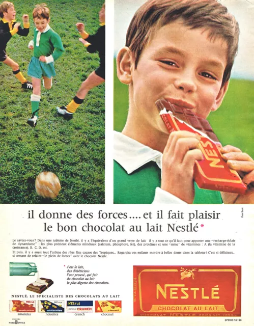 PUBLICITE ADVERTISING 114  1964  NESTLE  chocolat au lait  donne des forces