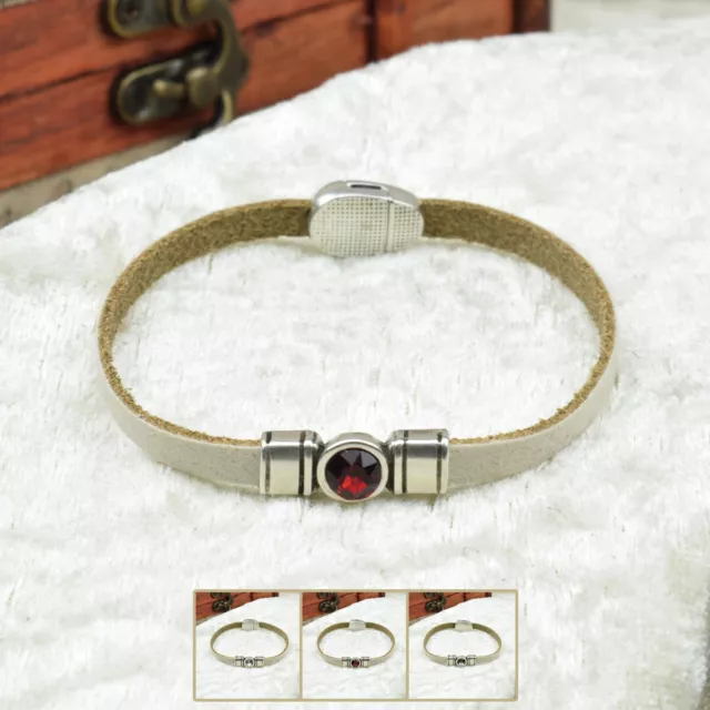 ❦ Armband SVEA | Leder | 5 mm | mit Swarovski Kristall | Magnetverschluss | 02 ❦