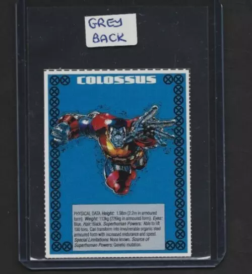 1996 UK Sugar Puffs Cereal X-Men COLOSSUS Card Grey Back Variety